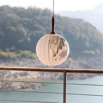 Traditional Round Paper Lantern Globe Pendant Light