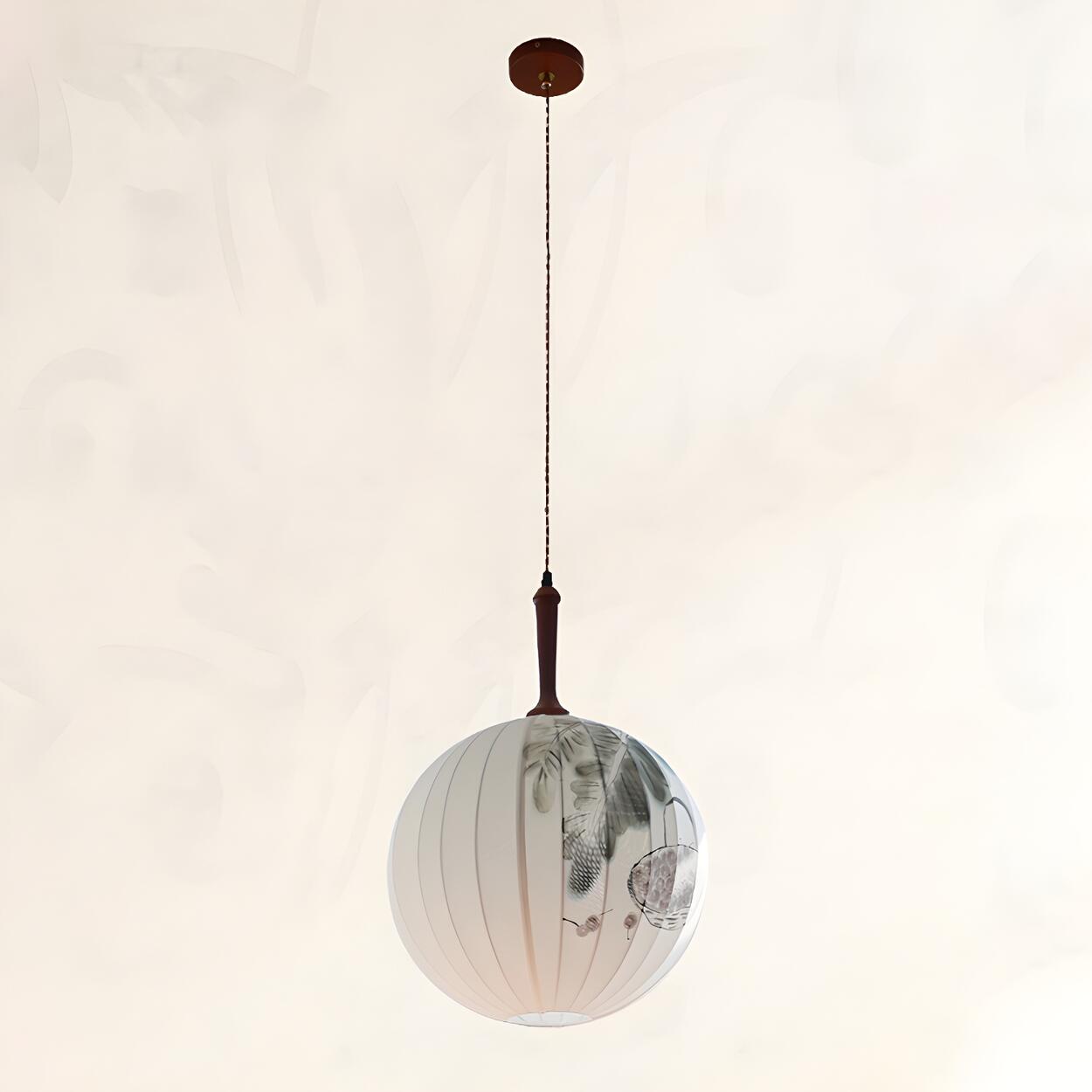 Traditional Round Paper Lantern Globe Pendant Light