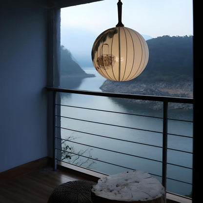 Traditional Round Paper Lantern Globe Pendant Light