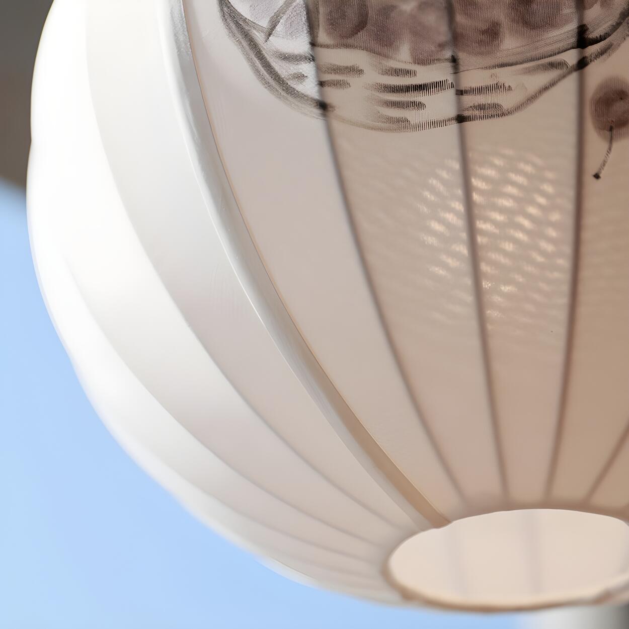 Traditional Round Paper Lantern Globe Pendant Light