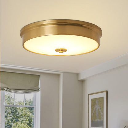 Trendy Gold Circle Metal LED Flush Mount Ceiling Light