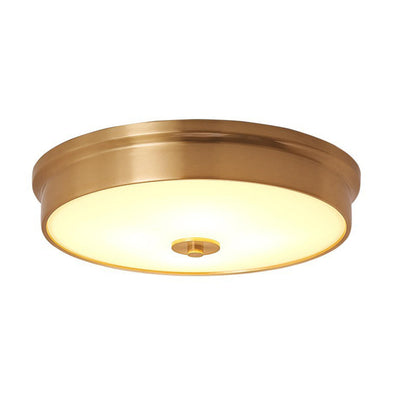 Trendy Gold Circle Metal LED Flush Mount Ceiling Light