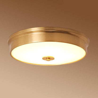 Trendy Gold Circle Metal LED Flush Mount Ceiling Light