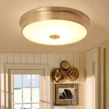 Trendy Gold Circle Metal LED Flush Mount Ceiling Light