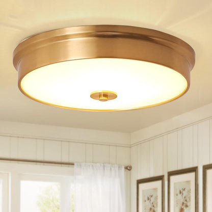 Trendy Gold Circle Metal LED Flush Mount Ceiling Light