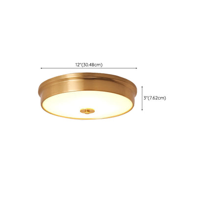 Trendy Gold Circle Metal LED Flush Mount Ceiling Light