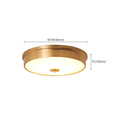 Trendy Gold Circle Metal LED Flush Mount Ceiling Light