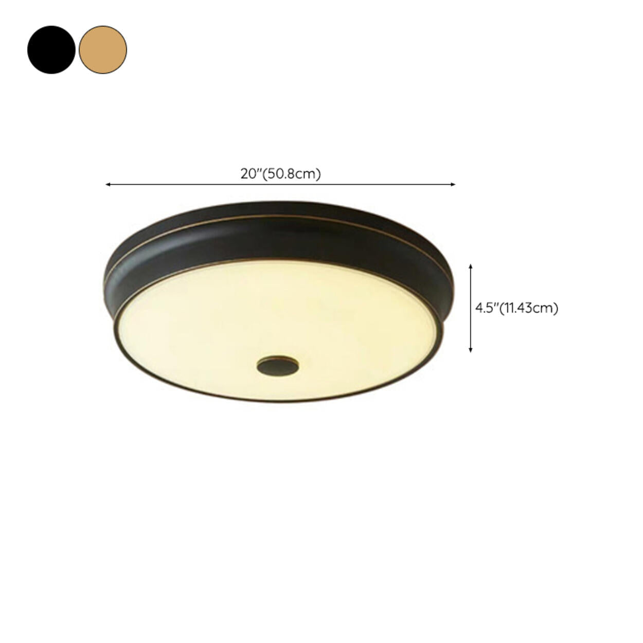 Trendy Gold Circle Metal LED Flush Mount Ceiling Light