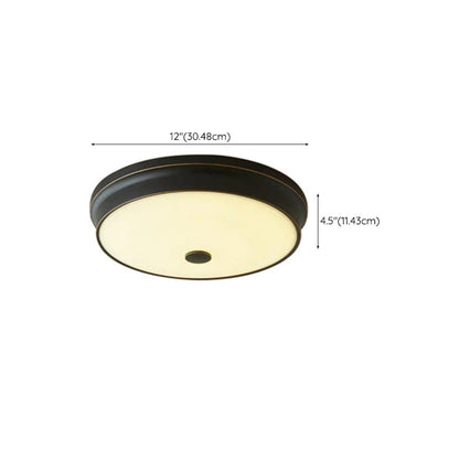 Trendy Gold Circle Metal LED Flush Mount Ceiling Light