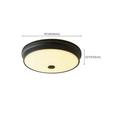 Trendy Gold Circle Metal LED Flush Mount Ceiling Light