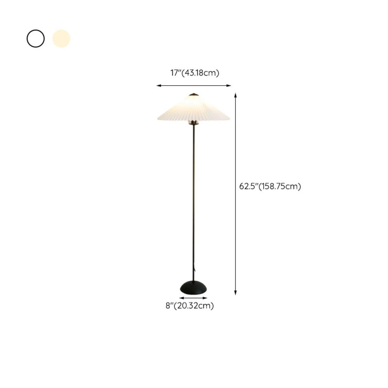 Umbrella Modern Black Column Living Room Floor Lamp