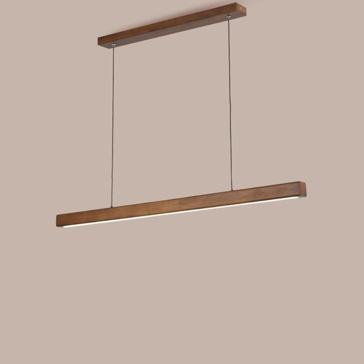 Walnut Wood Rectangular Pendant Light Kitchen Island