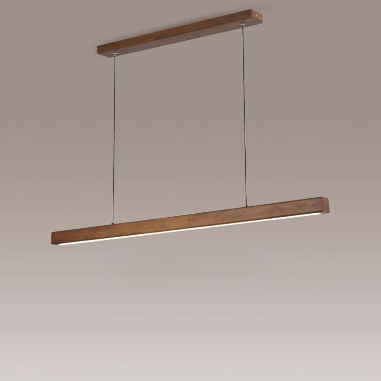 Walnut Wood Rectangular Pendant Light Kitchen Island