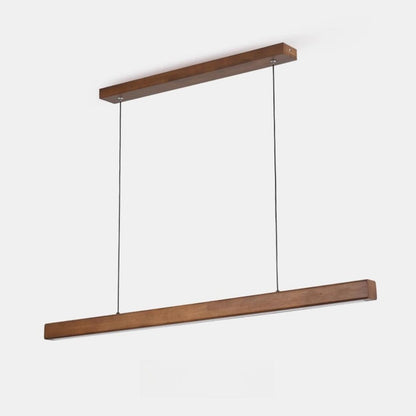 Walnut Wood Rectangular Pendant Light Kitchen Island