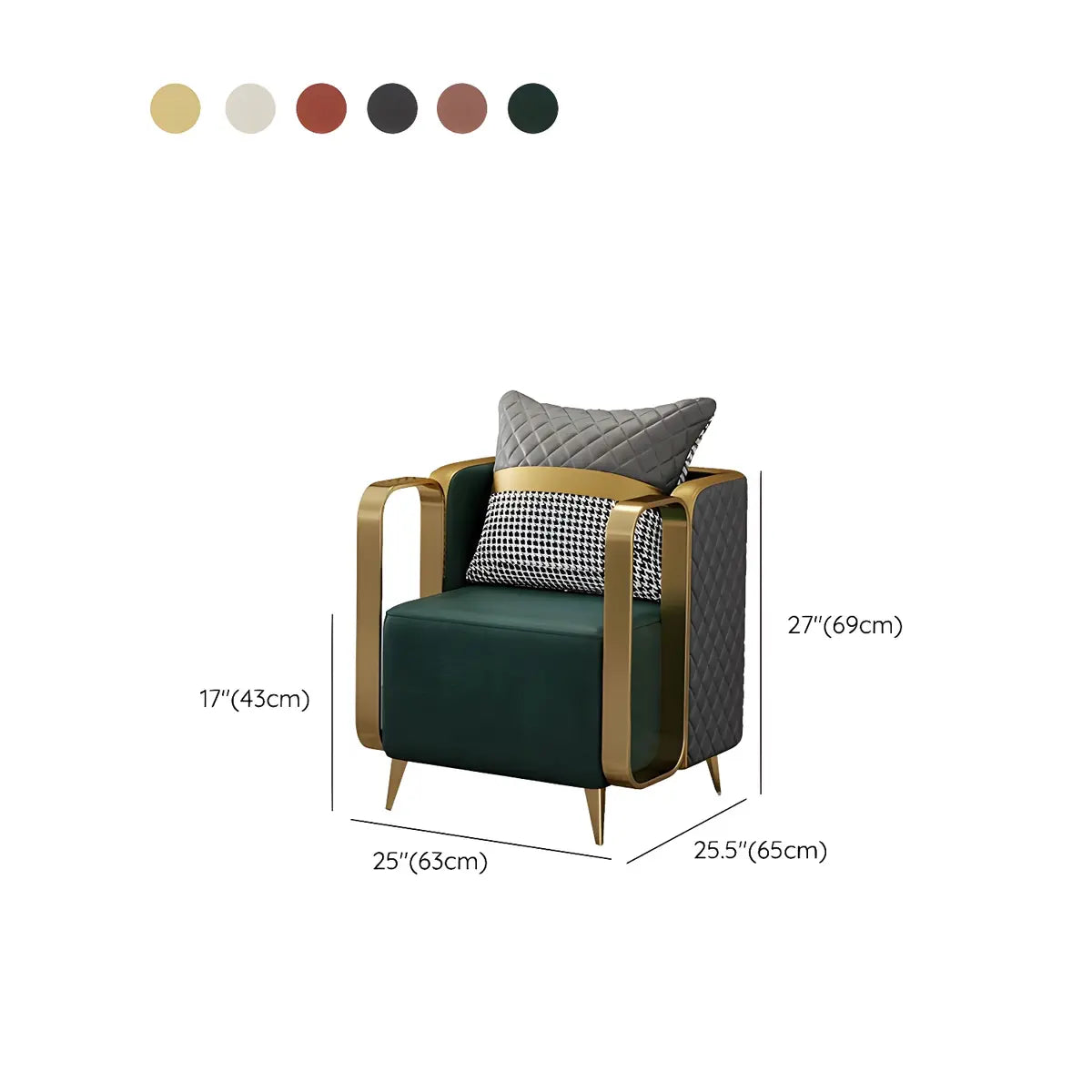 Water Resistant Fabric Square Arm Metal Frame Arm Chair