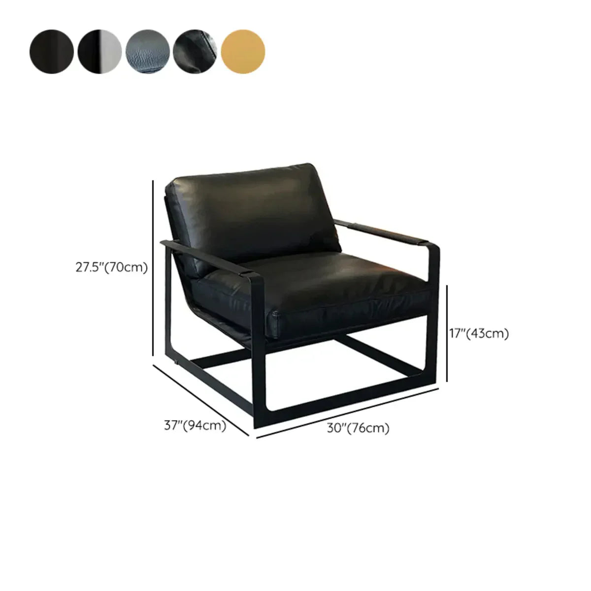 Water Resistant Microfiber Leather Fixed Back Arm Chair