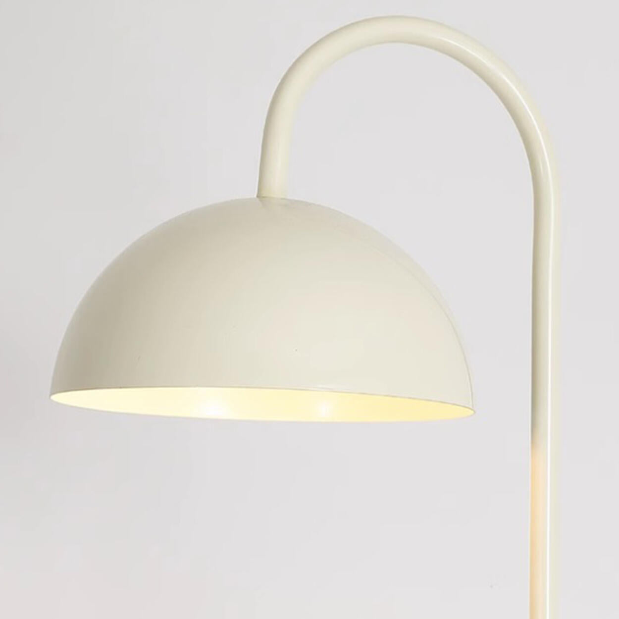 White Dome Shade Minimalist Curved LED Floor Lamp