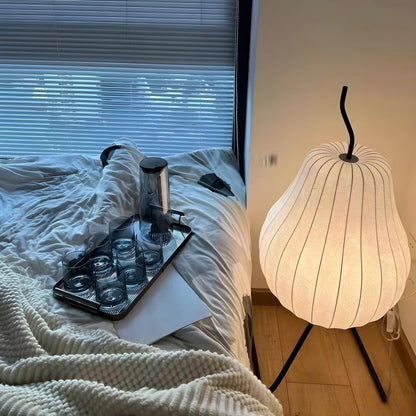 White Modern Pear-Shaped Metal LED Floor Lamp