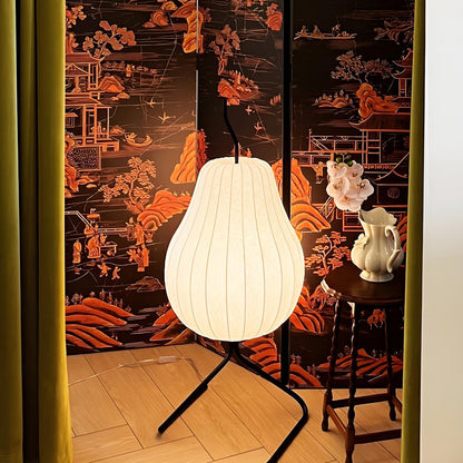 White Modern Pear-Shaped Metal LED Floor Lamp