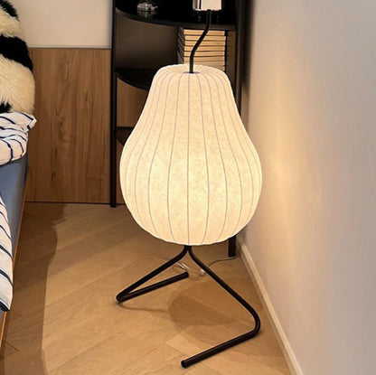 White Modern Pear-Shaped Metal LED Floor Lamp