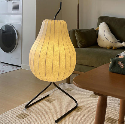 White Modern Pear-Shaped Metal LED Floor Lamp