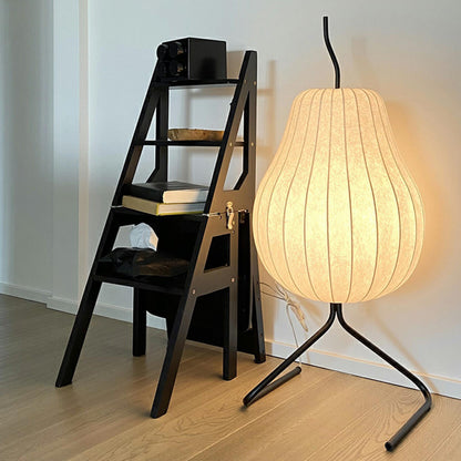 White Modern Pear-Shaped Metal LED Floor Lamp