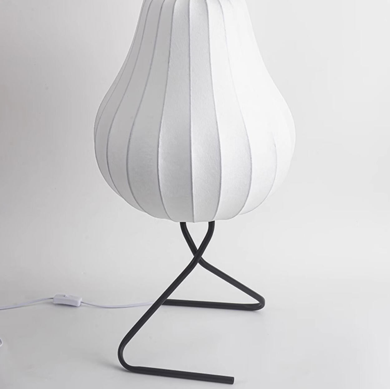 White Modern Pear-Shaped Metal LED Floor Lamp