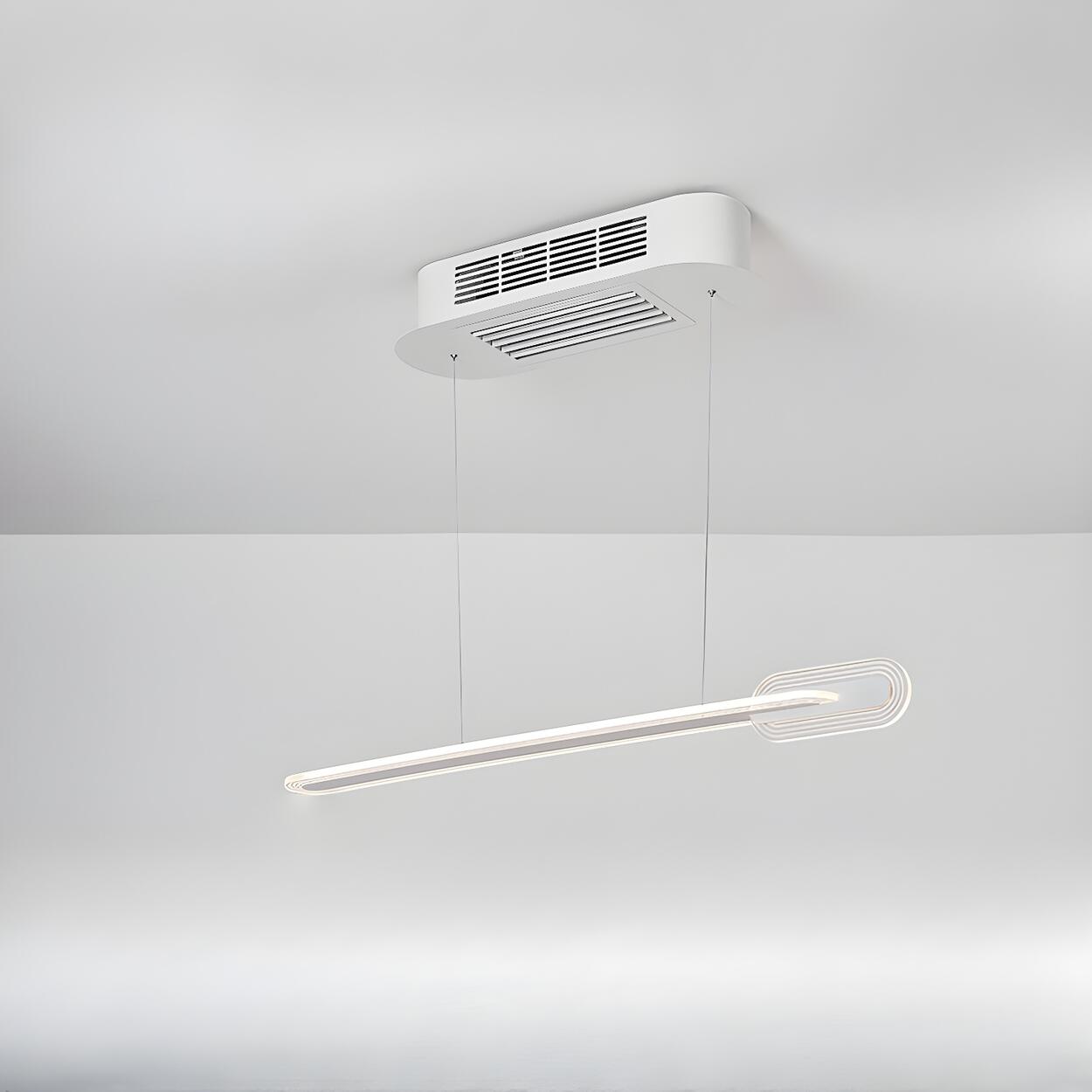 White Simple Dimming Bladeless Ceiling Fan with Light