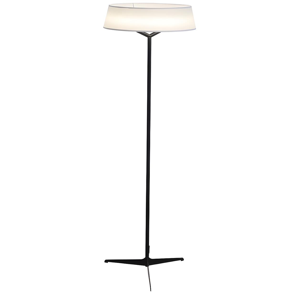 Wide Drum Shade Slim Modern Metal Column Floor Lamp