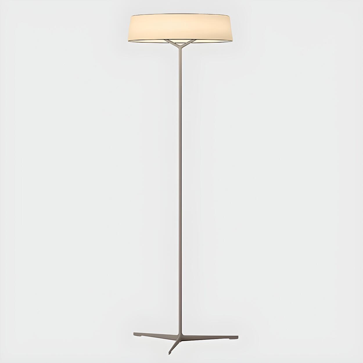 Wide Drum Shade Slim Modern Metal Column Floor Lamp