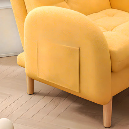 Yellow Cotton Linen Convertible Chair with Storage